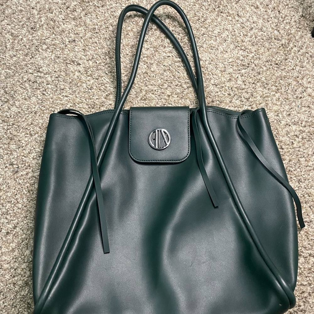 Armani Exchange Dark Green Tote Bag